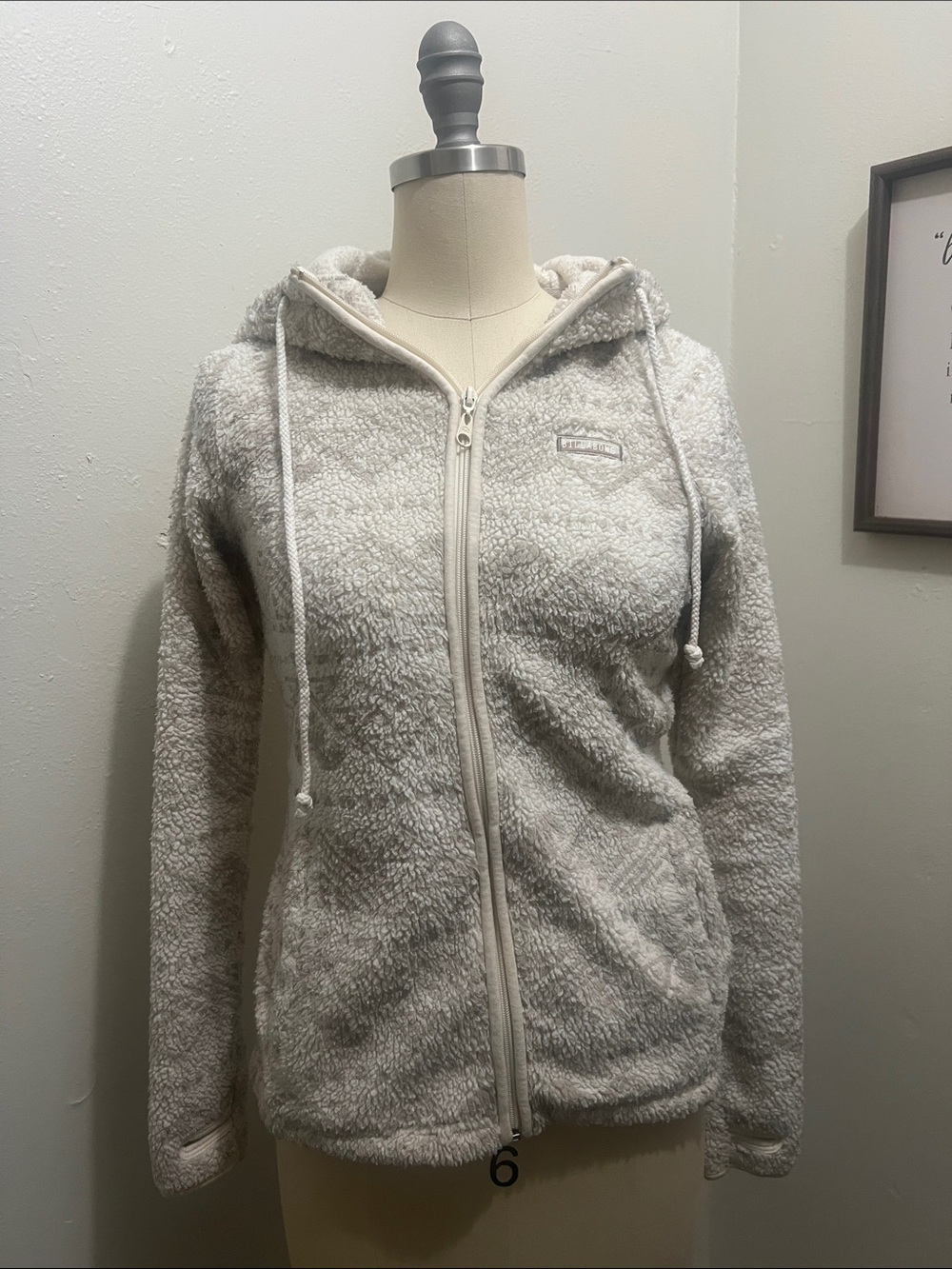 Billabong Cream Plush Full-Zip Hoodie